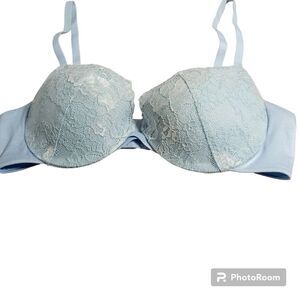 Maidenform Light Blue Lace Underwire Push Up Bra 34B